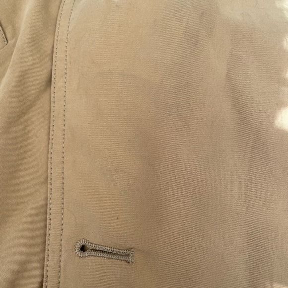 Abercrombie & Fitch Tan / Camel Trench Coat with Red Plaid Lining - Picture 9 of 10